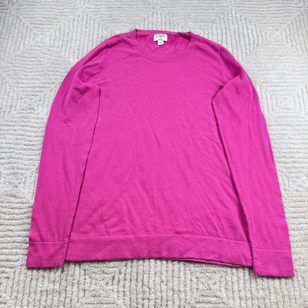 J.Crew Teddie Sweater Women's Small Pink Barbiecore Preppy Bright Office Capsule